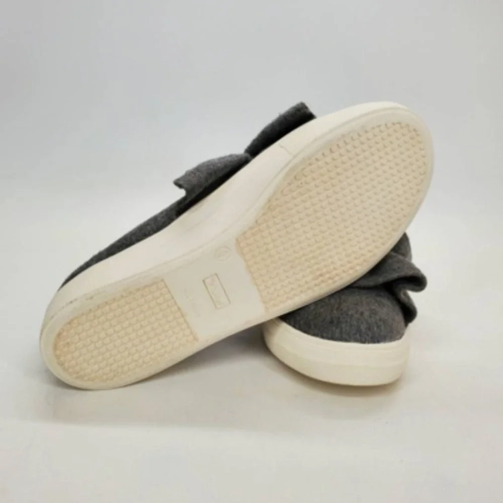 Nina Shoes Womens Ivani Sneakers Gray Heathered Ruffle Low Top Round Toe 6